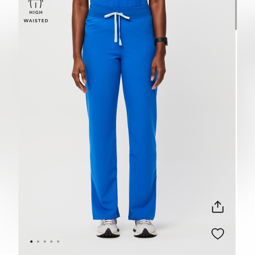 Figs high waisted Livingston basic scrub pant - royal blue